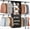 Black, variant on Aheaplus Closet System with 4 Drawers, 8FT Wood Closet Organizer System, 96’’ Closet Built In System Tower with Shelves, Walk-in Closet Wardrobe Clothes Garment Rack, Fits Spaces 4-9 ft, White