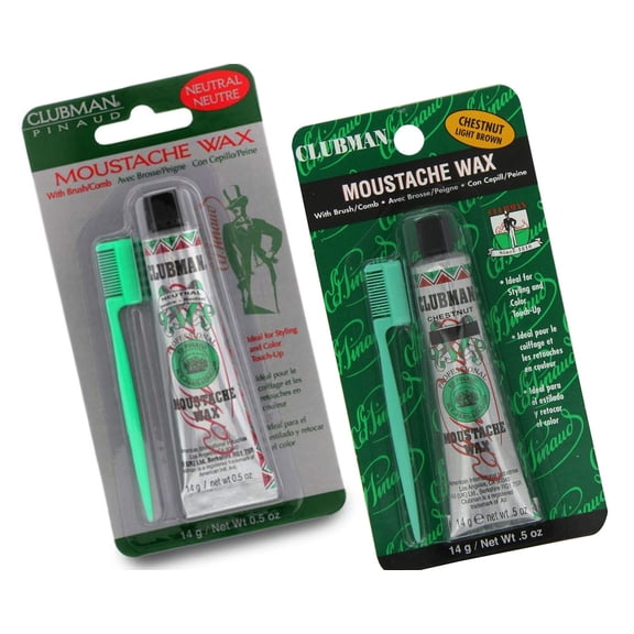 Clubman Moustache Wax Hang Pack 0.5 oz - Neutral   Chestnut