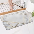 thumbnail image 4 of White Gold Geometric Marble Bathroom Rugs Mat,Non Slip Microfiber Bathroom Rug,Rubber Backing,Soft Bathroom Mats for Bathroom Floor,Tub and Shower,17x27in(43x68cm), 4 of 5