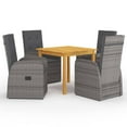 thumbnail image 1 of vidaXL 5 Piece Garden Dining Set Grey, 1 of 9
