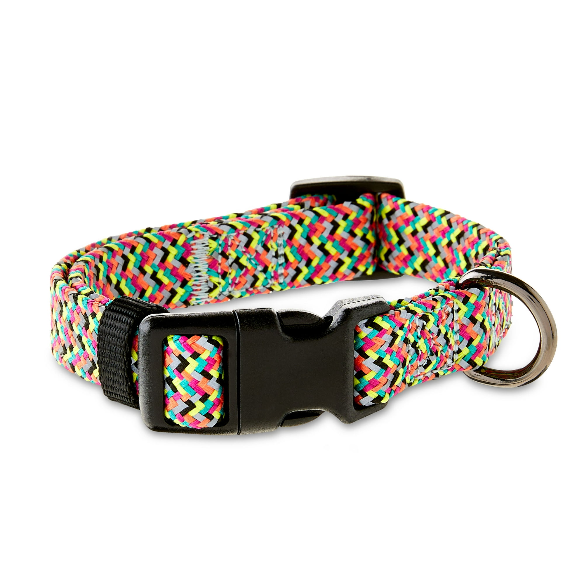 Vibrant Life Chevron Reflective Adjustable Dog Collar, Small