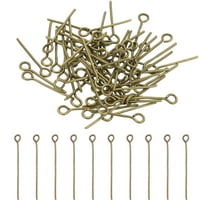 Uxcell 16mm Open Eye Pins, 150Pcs 23 Gauge Metal Head Pins Needles, Bronze