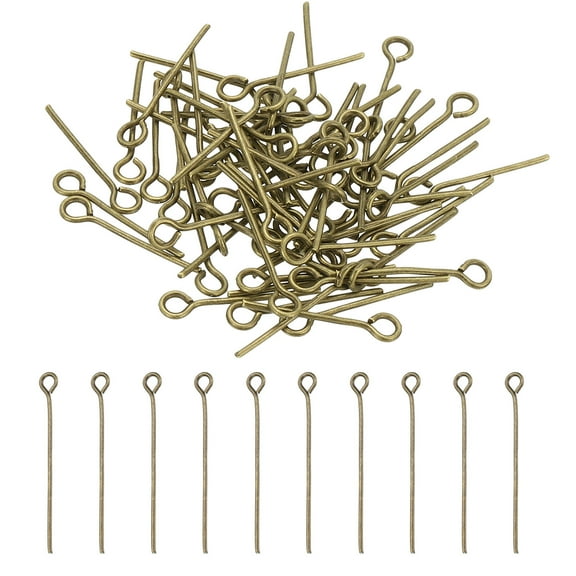 Uxcell 16mm Open Eye Pins, 150Pcs 23 Gauge Metal Head Pins Needles, Bronze