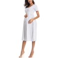 thumbnail image 4 of Robe de Maternité à Manches Courtes pour Femmes, Décontractée, Ligne A, Midi, Robe de Grossesse (m), 4 of 7