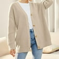 thumbnail image 4 of qolati Women's Cardigan 2023 Open Front Oversized Button Lightweight Sweaters Fall Winter V Neck Loose Cardigans Knit Outwear, 4 of 7