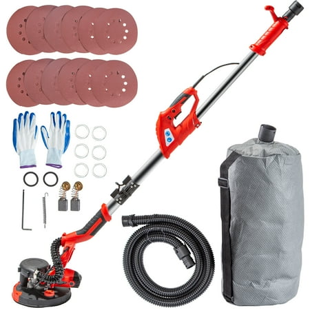 VEVORbrand Electric Drywall Sander 850W  Foldable Sheetrock Sander  Telescope Handle  Variable Speed 800-1750RPM with LED Lights and Vacuum Bag  6 Sand Pad