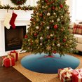thumbnail image 2 of Grey Turquoise Ombre Christmas Tree Skirt 48 Inches, Teal Modern Geometric Striped Abstract Art Xmas Trees Skirt Mat Cover Decorations for Holiday Party Indoor Outdoor, 2 of 9
