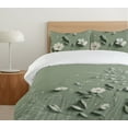 thumbnail image 4 of Ambesonne Sage Duvet Cover Set, Soft Boho Botanical Prairie, Calking, Reseda Green and White, 4 of 4