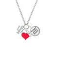 thumbnail image 2 of Delight Jewelry Silvertone Large Greek Letter - Psi - Red Heart Nurse Strong Zoe Necklace, 2 of 4