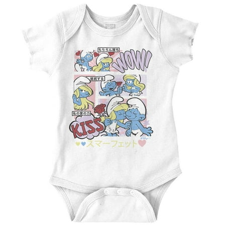 

Smurfette Cute Romantic Smurfs Manga Bodysuit Jumper Girls Infant Baby Brisco Brands NB