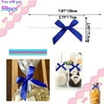 thumbnail image 2 of 50 Pack Blue Satin Ribbon Twist Tie Bows for Treat Bags, Gift Bags, Bakery Candy Bags and Package Decorating Ribbon Bow, Bowknot for Gifts, 2 of 8