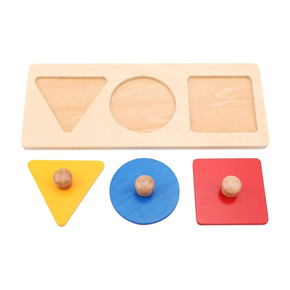 Wooden Geometric Figure Shaped Peg Puzzle Baby Toddler Kids Learning Toy 