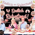thumbnail image 4 of Black and Rose Gold Retirement Decorations, Endlich Ruhestand Banner, Retirement Sash, Backdrop, Confetti Balloons, Happy Retirement Party Supplies for Women, 4 of 6