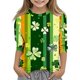 thumbnail image 2 of Blusas y camisas de manga larga y cuello redondo para niños, tallas medianas y grandes, informales, con estampado de San Patricio, mangas a ochos y cuello redondo, camisetas para niños., 2 of 5