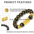 thumbnail image 6 of Feng Shui Black Obsidian Wealth Bracelet，Feng Shui Bracelet for Men/Women with Sagin Pixiu Character for Protection Can Bring Luck and Prosperity，Suitable for Any Occasion,Unisex, 6 of 6
