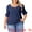 Dark Blue, variant on DARING DIVA Women's Plus Textured Notched V Neck Blouse 1X Black