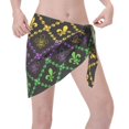 thumbnail image 3 of Kll Mardi Gra Geometric Print Women'S Sarong Coverups Short Bathing Suit Wrap Skirt Beach Wrap Swimsuit Cover Ups, 3 of 7