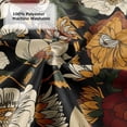 thumbnail image 4 of Cortina de ducha floral bohemia, color negro, con mandala bohemia, hermosa cortina de baño con hojas de flores oscuras, accesorios estéticos modernos de primavera de mediados de siglo, 4 of 4