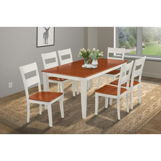 7 Piece Dining Room Set Table With A Butterfly Leaf And 6 Dining