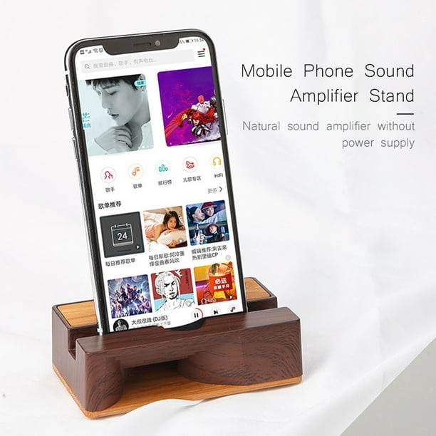 Dcenta Mobile Phone Sound Amplifier Stand Wooden Cell Phone Stand with Sound Amplifier Phone