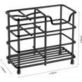 thumbnail image 2 of Soporte pequeño para cepillos de dientes para baño, organizador de accesorios de baño de acero inoxidable negro con 5 ranuras para espacios pequeños, 2 of 5