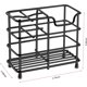 thumbnail image 2 of Soporte pequeño para cepillos de dientes para baño, organizador de accesorios de baño de acero inoxidable negro con 5 ranuras para espacios pequeños, 2 of 5