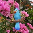 thumbnail image 2 of Cute Blue Parrot Swing Ornament – Resin Garden Hanging Decor for Outdoor Patio, Balcony, Yard & Airbnb Porch Decoration, 2 of 4
