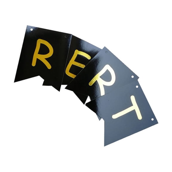 NICEXMAS 1Set Unique Black Retirement Banner with Letter and Photo Printing for Decorating Tables Walls and Outdoors