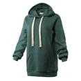 thumbnail image 2 of A2Y Women's Oversized Loose Fit Longline Long Sleeve Pockets Hoodie Sweatshirts Huntergreen L, 2 of 6