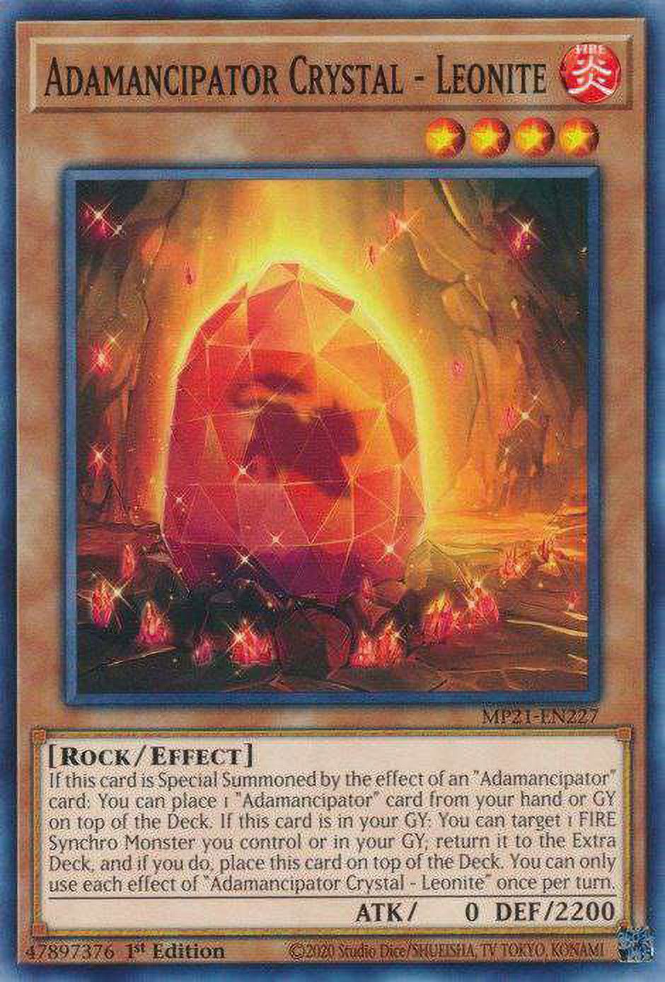 YuGiOh 2021 Tin of Ancient Battles Common Adamancipator Crystal - Leonite MP21-EN227