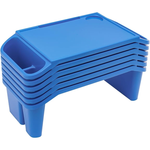 TWQP Kids Lap Desk Tray 6 Pack 19.7 Inch Plastic Portable for Bed Breakfast Crafts