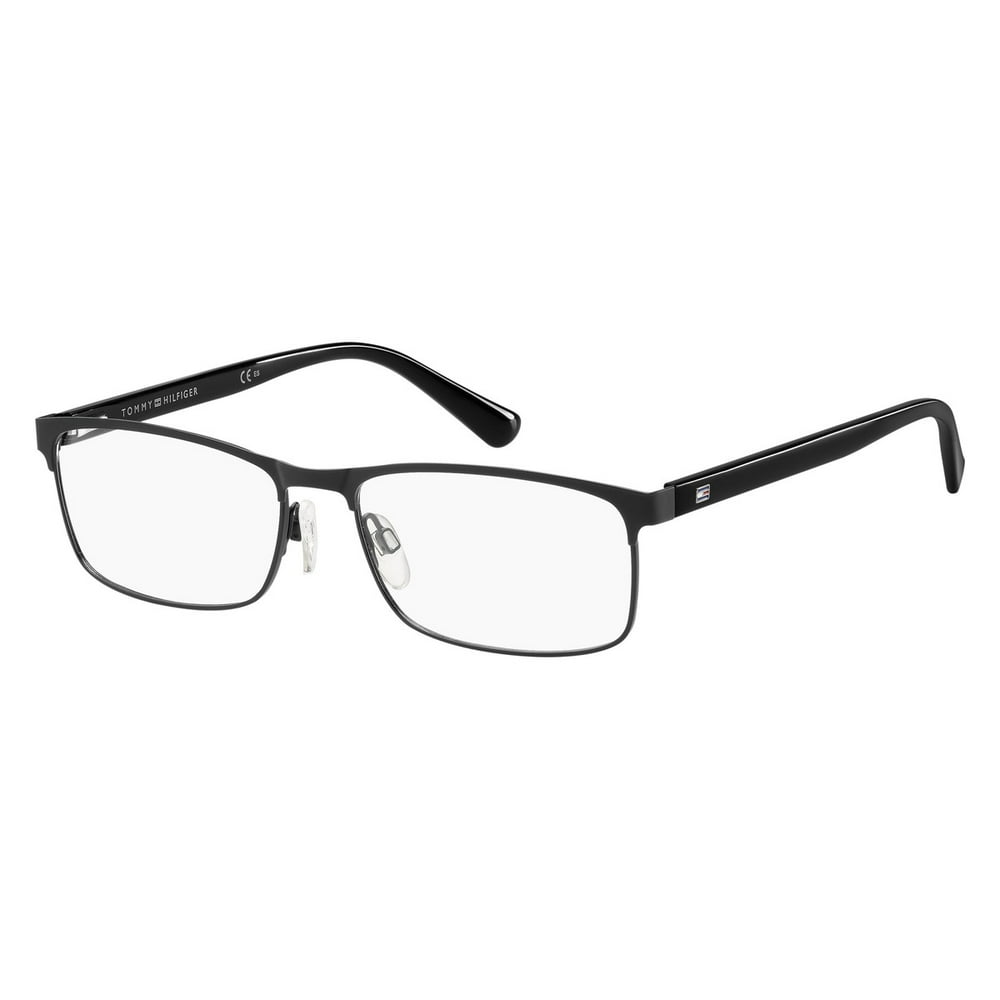 Tommy Hilfiger 1529 Full Rim Rectangular Matte Black Eyeglasses ...