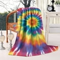 thumbnail image 2 of Colorful Rainbow Tie Dye Spiral Pattern Blanket,Comfortable Soft Flannel Throw Blanket,All Season,Warm Lightweight Blankets for Sofa Bed Couch Living Room Chair,40"x50", 2 of 4