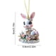 thumbnail image 3 of Llavero acrílico de conejo de Pascua - Adorno plano 2D para espejo o mochila - Colgante multicolor de 3,15 pulgadas, 3 of 6