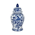 thumbnail image 4 of Sagebrook Home Modern Blue and White Contemporary Chinoiserie Temple Jar, 4 of 11