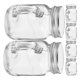 thumbnail image 3 of ColoMX 6pcs Jares de albañil de vidrio con manijas y tapas de sellado hermético contenedores de almacenamiento de vidrio transparente ideales para bebidas postres y mermelada, 3 of 8
