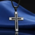 thumbnail image 3 of Cross Pendant Necklace for Men, Large Jesus Christ 316L Stainless Steel Cross Pendant Necklace, Box Chain Heavy Duty Necklace for Men, 3 of 5