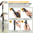 thumbnail image 4 of 100% Carbon Fiber Trekking Poles by USA Brand - Ultra Strong Lightweight Collapsible Hiking Poles with Cork and EVA Foam Grips & Quick Adjustable Flip Locks, 4 of 6