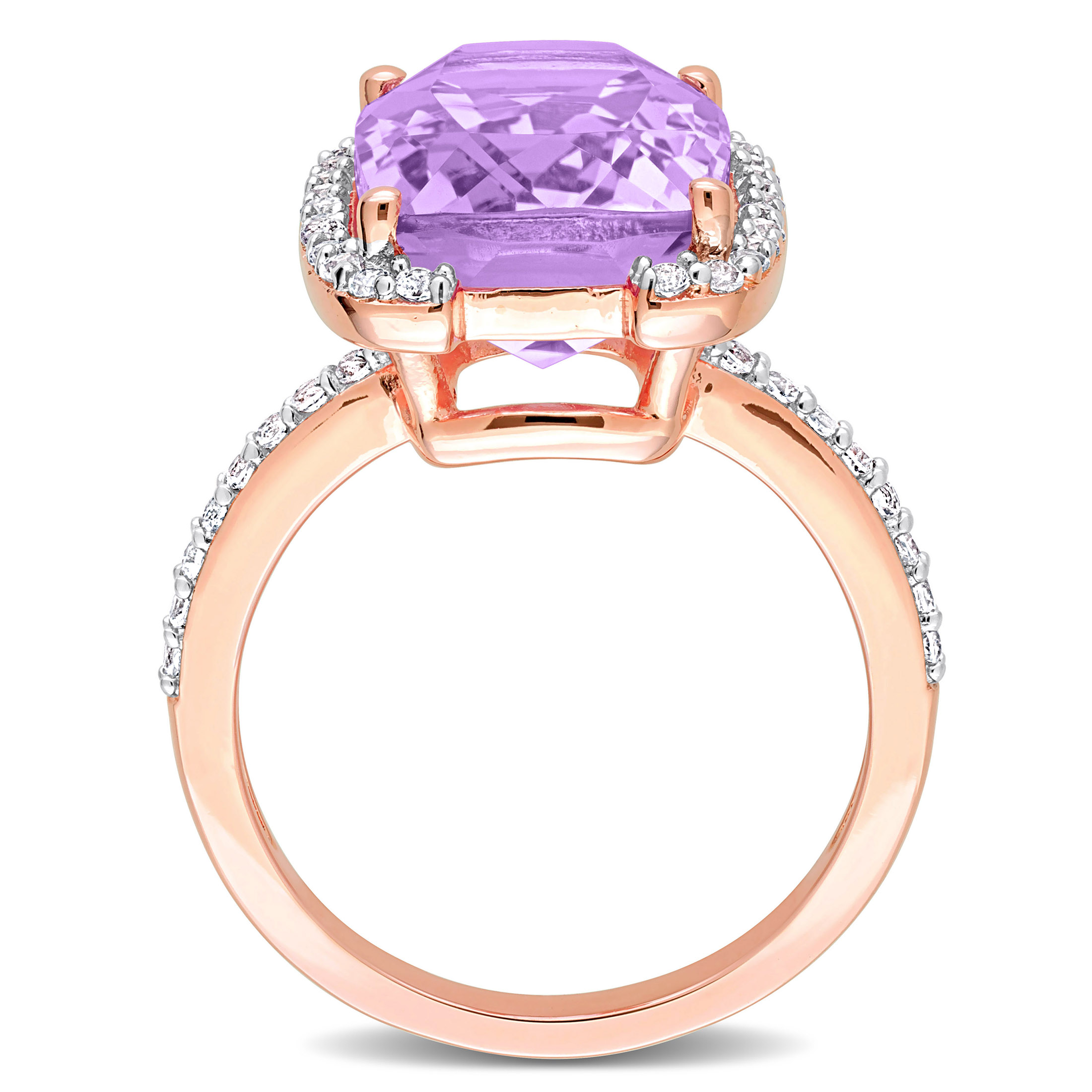 Everly Women's Amethyst and Topaz Rose Gold Plated Ring