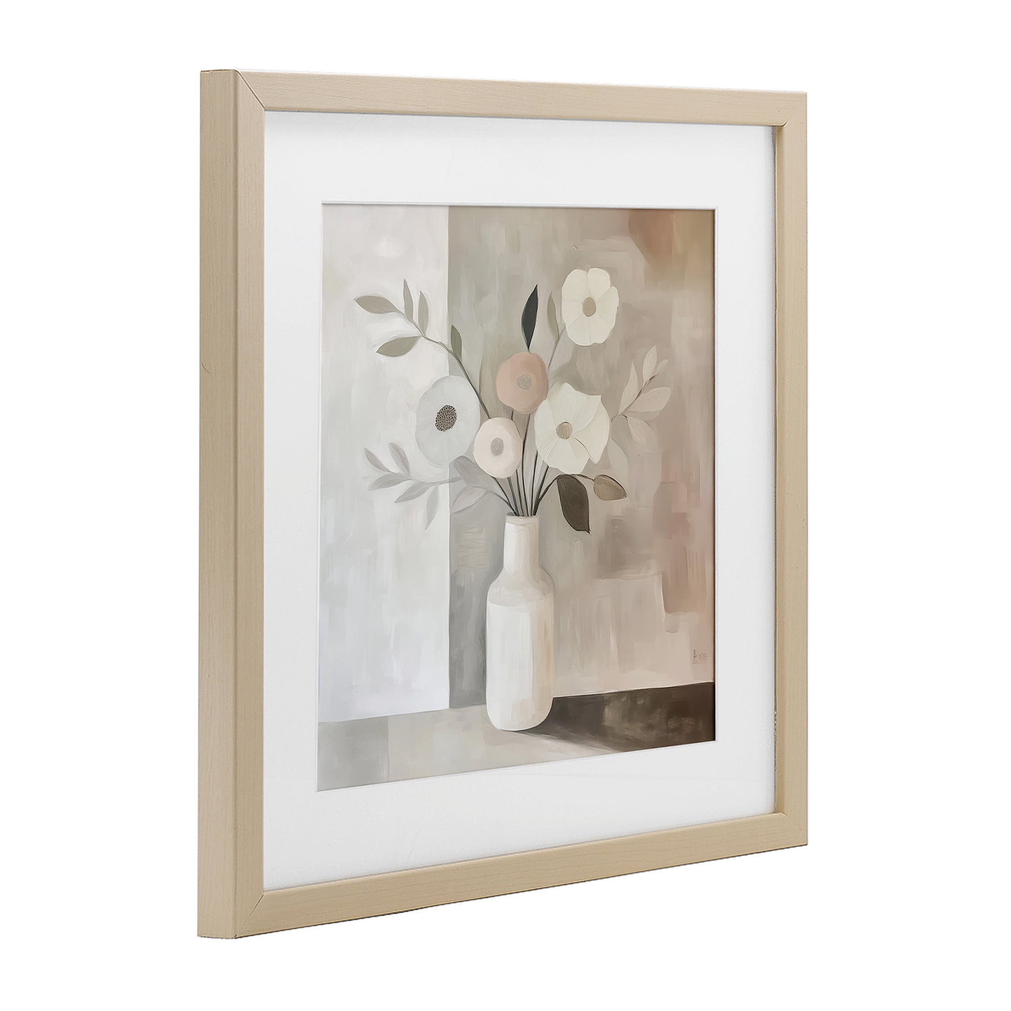 Stupell Industries Minimalist Muted Flower Vase Birch Framed Print Under Glass, design by Heidi Kuntz