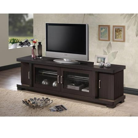baxton studio vega contemporary 70-inch dark brown wood tv cabinet