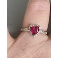 thumbnail image 3 of 2.10Ct Heart Cut Lab Created Red Ruby Women's Wedding Ring 14K Yellow Gold Plated, 3 of 3