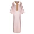 thumbnail image 4 of Thobe for Men Long Sleeve Embroidered Thobe Men Pink Thobe Eid Clothes Muslim Clothes, 4 of 7
