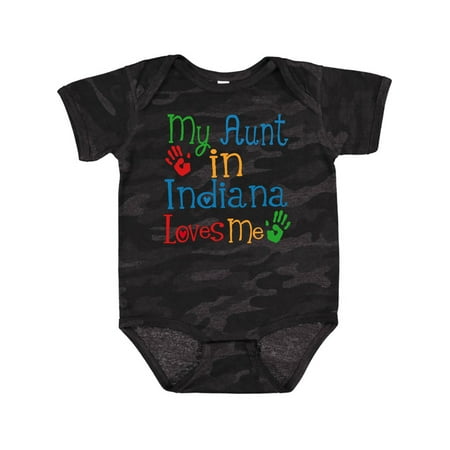 

Inktastic My Aunt in Indiana Loves Me Gift Baby Boy or Baby Girl Bodysuit