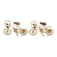 thumbnail image 6 of 10"W, 7"H Gold Metal Bike Sculpture with Wood Accents, by DecMode (2 Count), 6 of 9