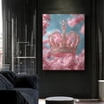 thumbnail image 6 of 1pc Elegant Light Pink Crown Canvas Art with Wooden Frame - Glam Royal Wall Decor for Living Room, Bedroom, Office, or Classroom - Indoor/Outdoor Use, Hook Mounted, Classroom Artwork | Elegant Crown, 6 of 6