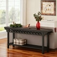 thumbnail image 4 of 70.8-Inch Heavy-Duty Solid Wood Console Table, Farmhouse Narrow Sofa Table With Storage, Scratch-Resistant Black Entryway Table For Living Room Hallway, 4 of 7