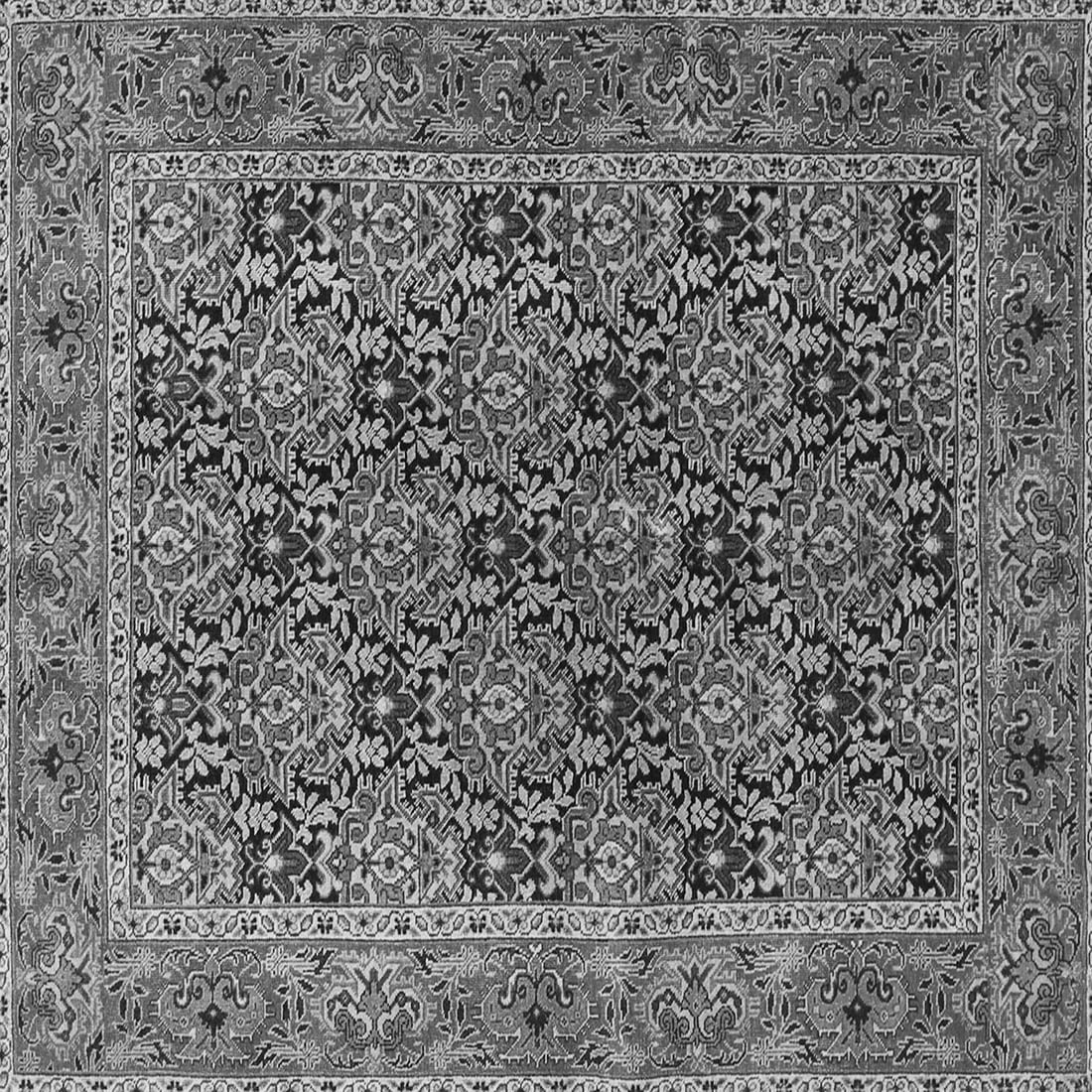 Ahgly Company Indoor Square Persian Gray Traditional Area Rugs, 5