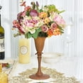thumbnail image 3 of Sungmor Vintage Tulip Flower Tabletop Vase, Brown Cast Iron Decorative Centerpiece, Rust, 3 of 8