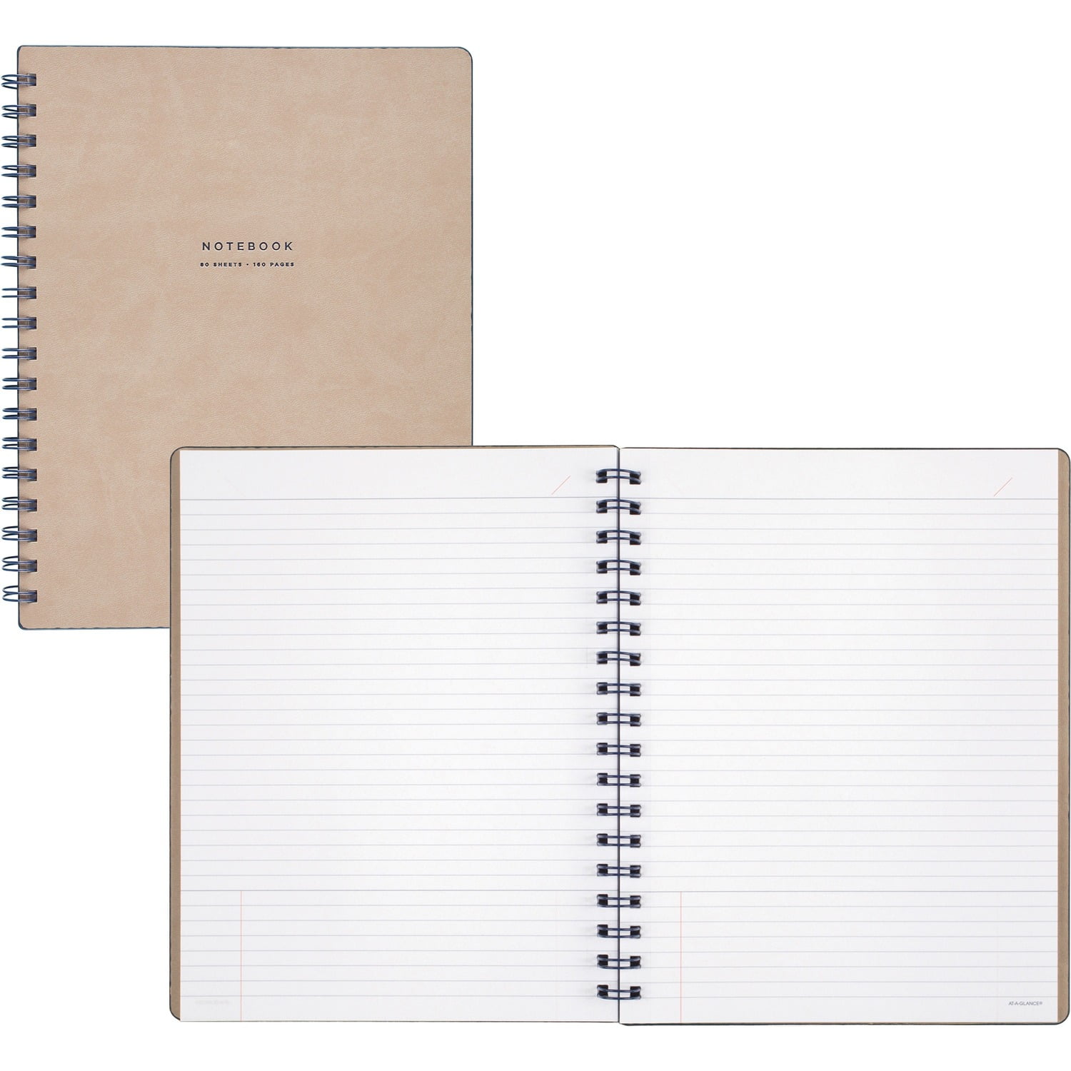 AT-A-GLANCE Collection Twinwire Notebook Legal 9 1/2 x 7 1/4 Tan/Navy Blue 80 Sheets YP14207